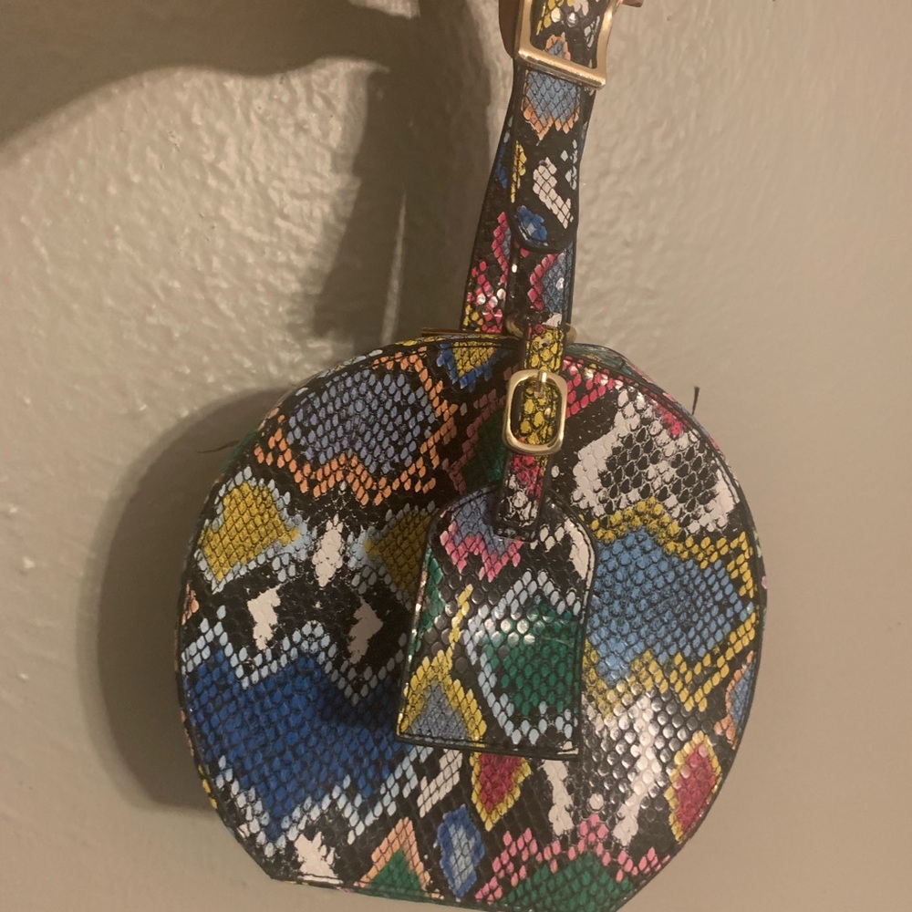 Multicolor Snake Print Purse, Heels & Shoes